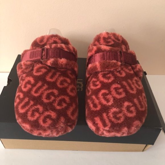 UGG  Fluff It Pop Logo Slide wool blend slipper. Size: 14 - Picture 3 of 9